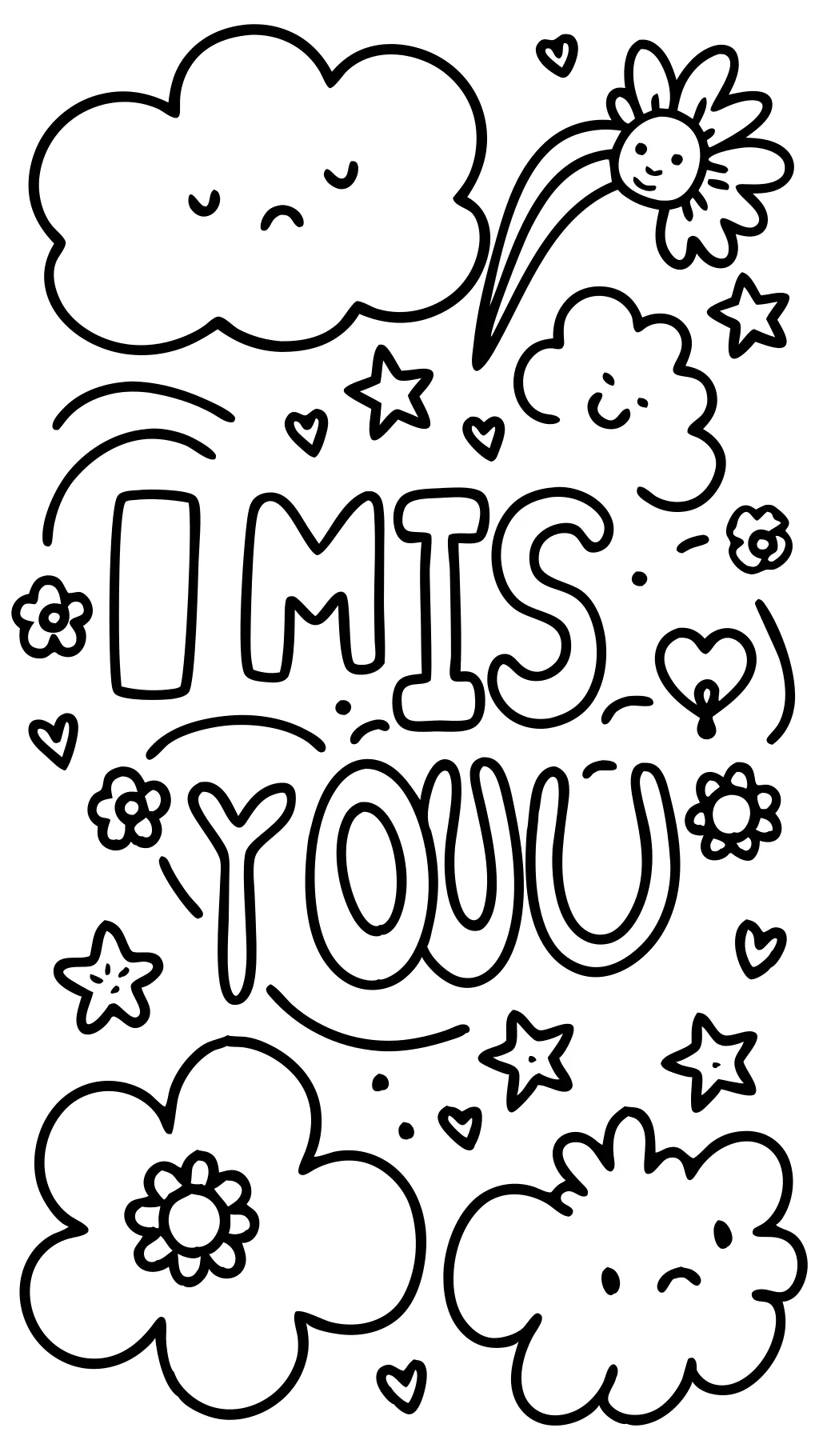 i miss you coloring page